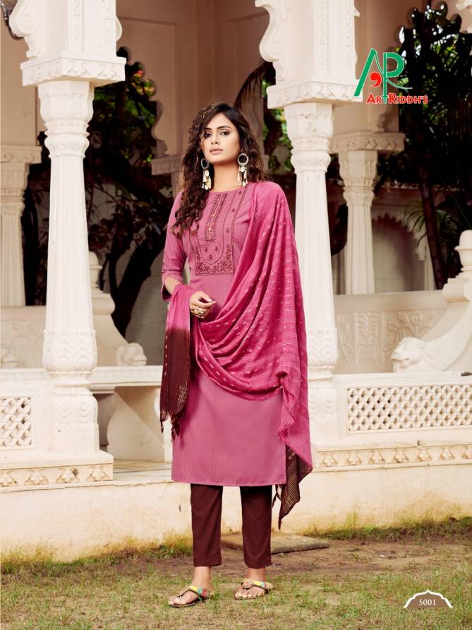 Art Riddhs Rrr Ethnic Wear South Cotton Heavy  Kurti With Dupatta Collection